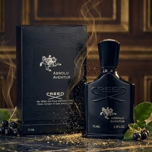 Creed Black Perfume Bottle With Matching Black Box Packaging